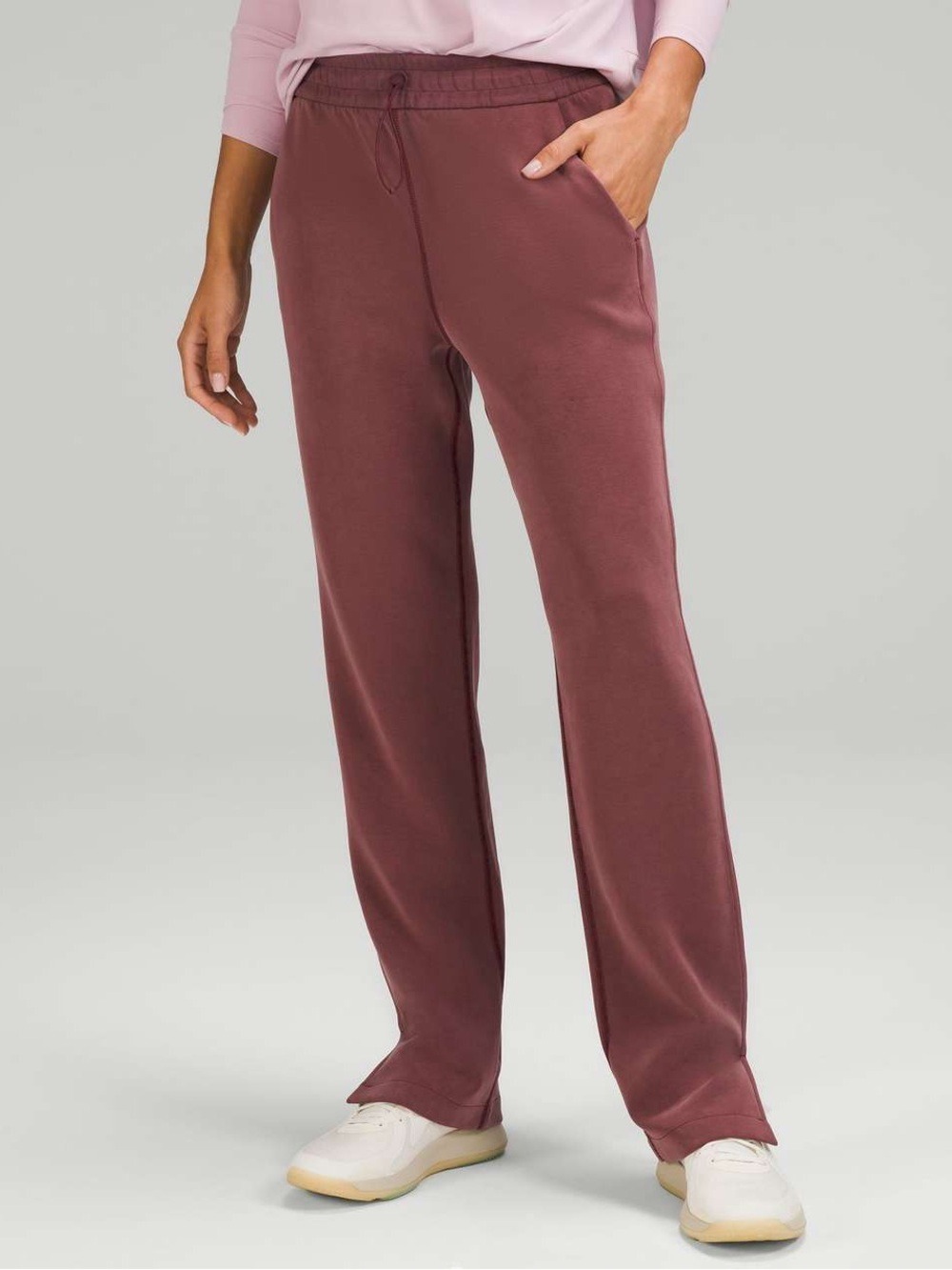 Lululemon Brushed Softstreme Split-Hem High-Rise Pant Red Merlot Size 6